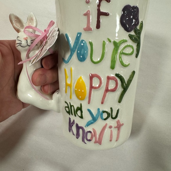 Blue Sky Easter Coffee Mug "Be Happy” - Picture 3 of 5